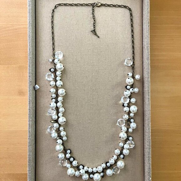 Chloe + Isabel - Pearl and Crystal Drops Long Necklace - Picture 1 of 5